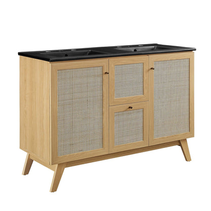 Modway furniture Soma Bathroom Vanity with Black Basin Included - EEI-6712-OAK-BLK