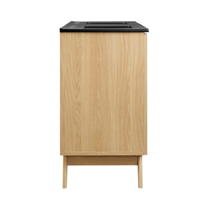 Modway furniture Soma Bathroom Vanity with Black Basin Included - EEI-6712-OAK-BLK