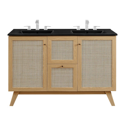 Modway furniture Soma Bathroom Vanity with Black Basin Included - EEI-6712-OAK-BLK