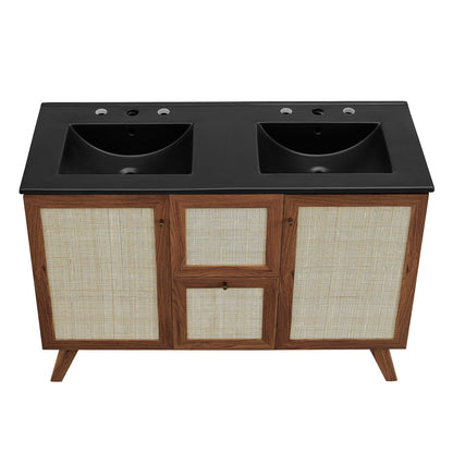 Modway furniture Soma Bathroom Vanity with Black Basin Included - EEI-6712-OAK-BLK