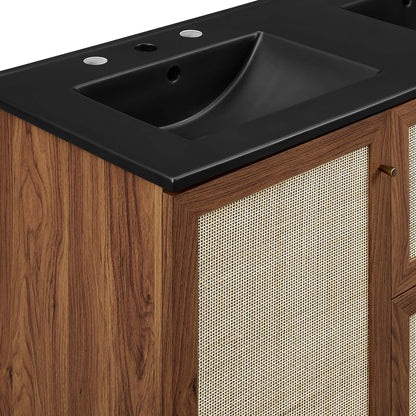 Modway furniture Soma Bathroom Vanity with Black Basin Included - EEI-6712-OAK-BLK