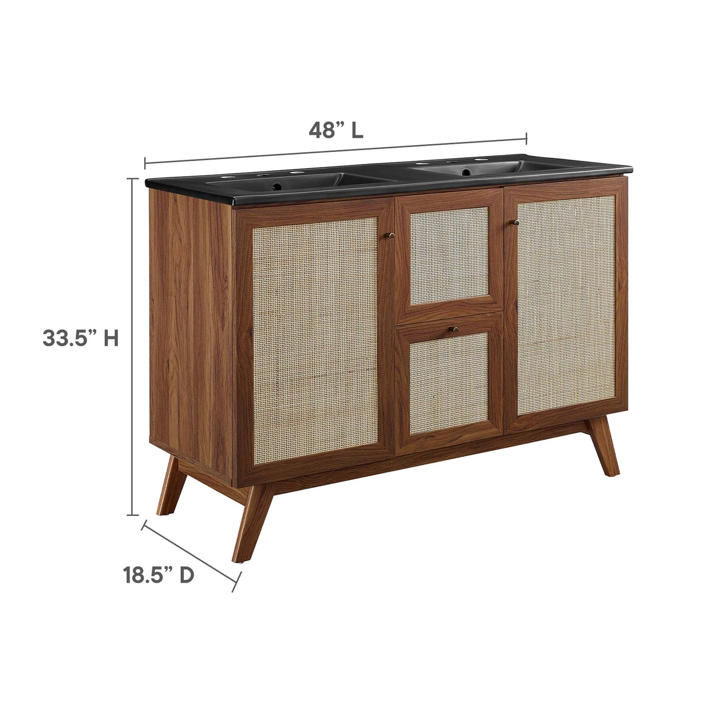 Modway furniture Soma Bathroom Vanity with Black Basin Included - EEI-6712-OAK-BLK