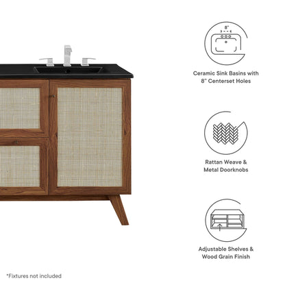 Modway furniture Soma Bathroom Vanity with Black Basin Included - EEI-6712-OAK-BLK