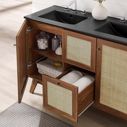 Modway furniture Soma Bathroom Vanity with Black Basin Included - EEI-6712-OAK-BLK