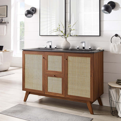 Modway furniture Soma Bathroom Vanity with Black Basin Included - EEI-6712-OAK-BLK