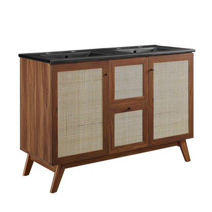 Modway furniture Soma Bathroom Vanity with Black Basin Included - EEI-6712-OAK-BLK