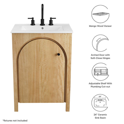 Modway furniture Appia Bathroom Vanity Basin Included - EEI-6788-OAK-WHI