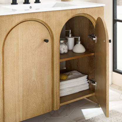 Modway furniture Appia Bathroom Vanity Basin Included - EEI-6788-OAK-WHI