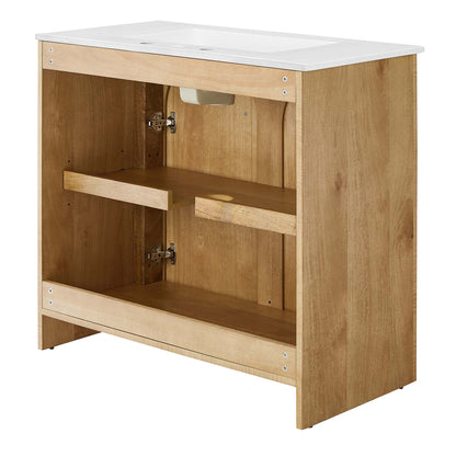 Modway furniture Appia Bathroom Vanity Basin Included - EEI-6788-OAK-WHI