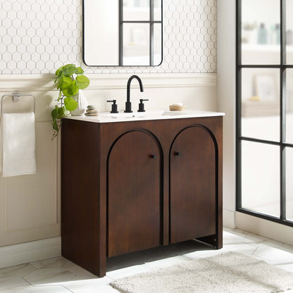 Modway furniture Appia Bathroom Vanity Basin Included - EEI-6788-OAK-WHI