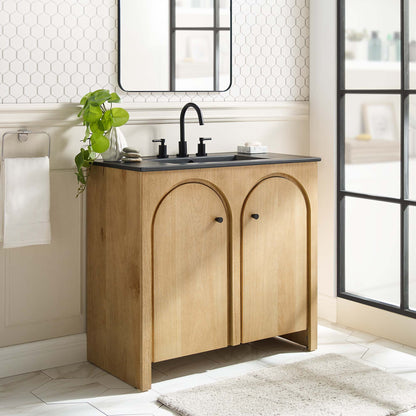 Modway furniture Appia Bathroom Vanity Basin Included - EEI-6788-OAK-WHI