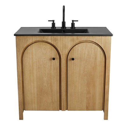 Modway furniture Appia Bathroom Vanity Basin Included - EEI-6788-OAK-WHI