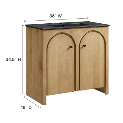 Modway furniture Appia Bathroom Vanity Basin Included - EEI-6788-OAK-WHI