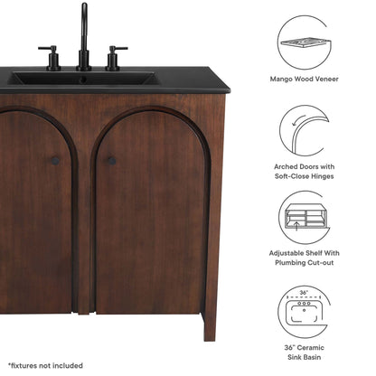 Modway furniture Appia Bathroom Vanity Basin Included - EEI-6788-OAK-WHI