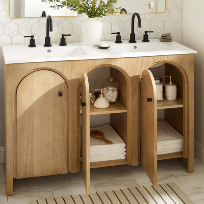 Modway furniture Appia Bathroom Vanity Basin Included - EEI-6788-OAK-WHI