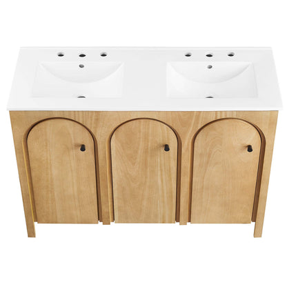 Modway furniture Appia Bathroom Vanity Basin Included - EEI-6788-OAK-WHI