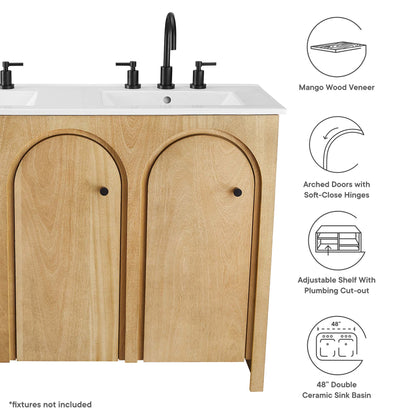 Modway furniture Appia Bathroom Vanity Basin Included - EEI-6788-OAK-WHI