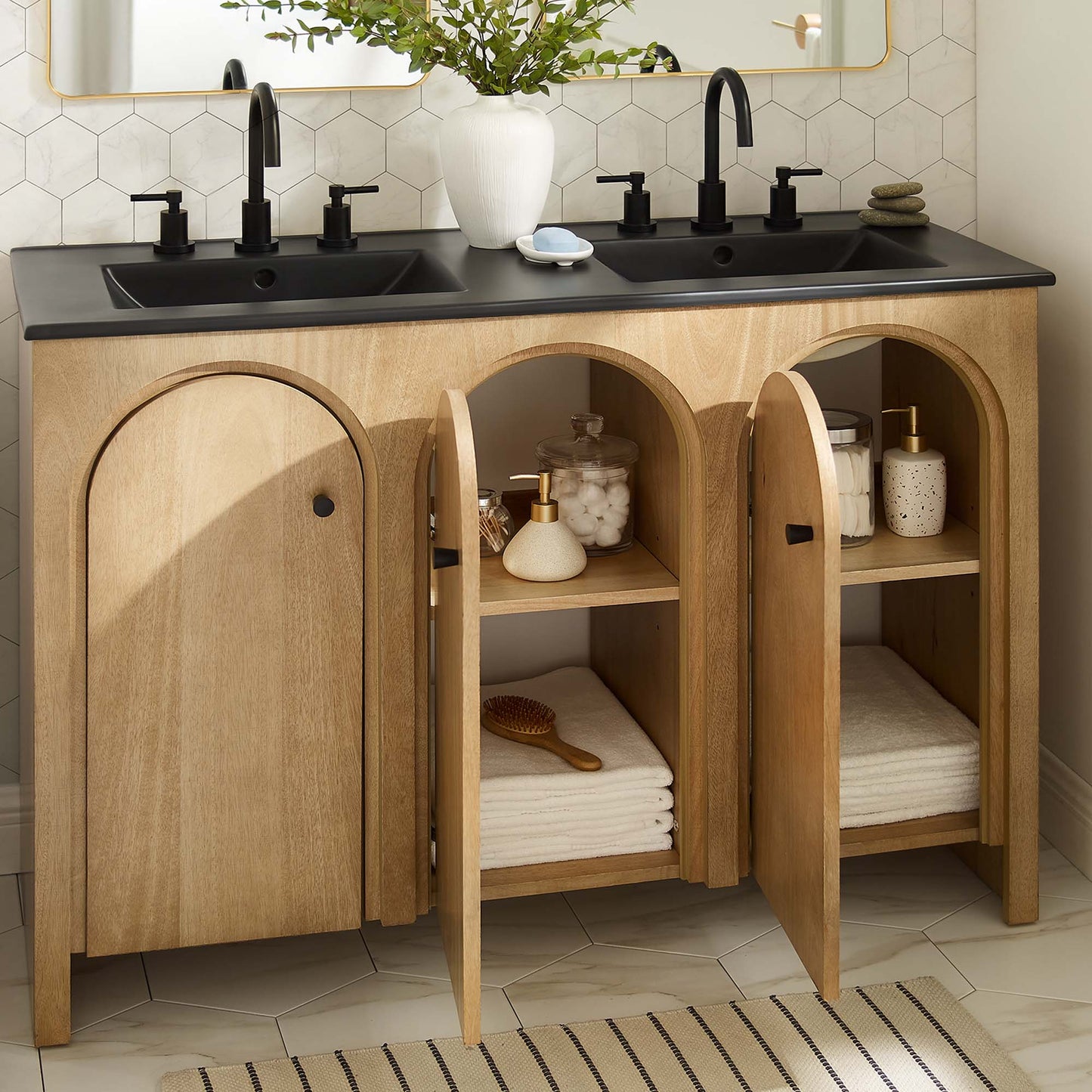 Modway furniture Appia Bathroom Vanity Basin Included - EEI-6788-OAK-WHI