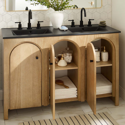Modway furniture Appia Bathroom Vanity Basin Included - EEI-6788-OAK-WHI