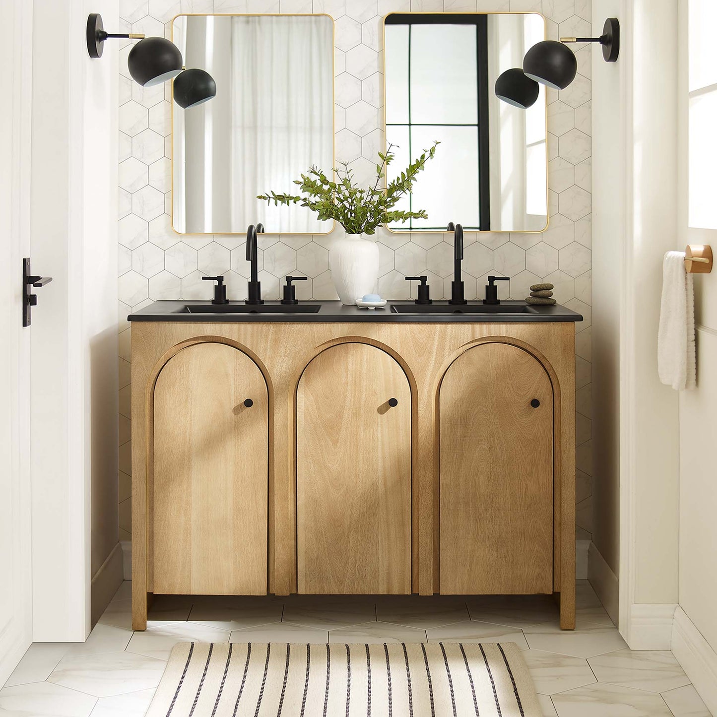 Modway furniture Appia Bathroom Vanity Basin Included - EEI-6788-OAK-WHI