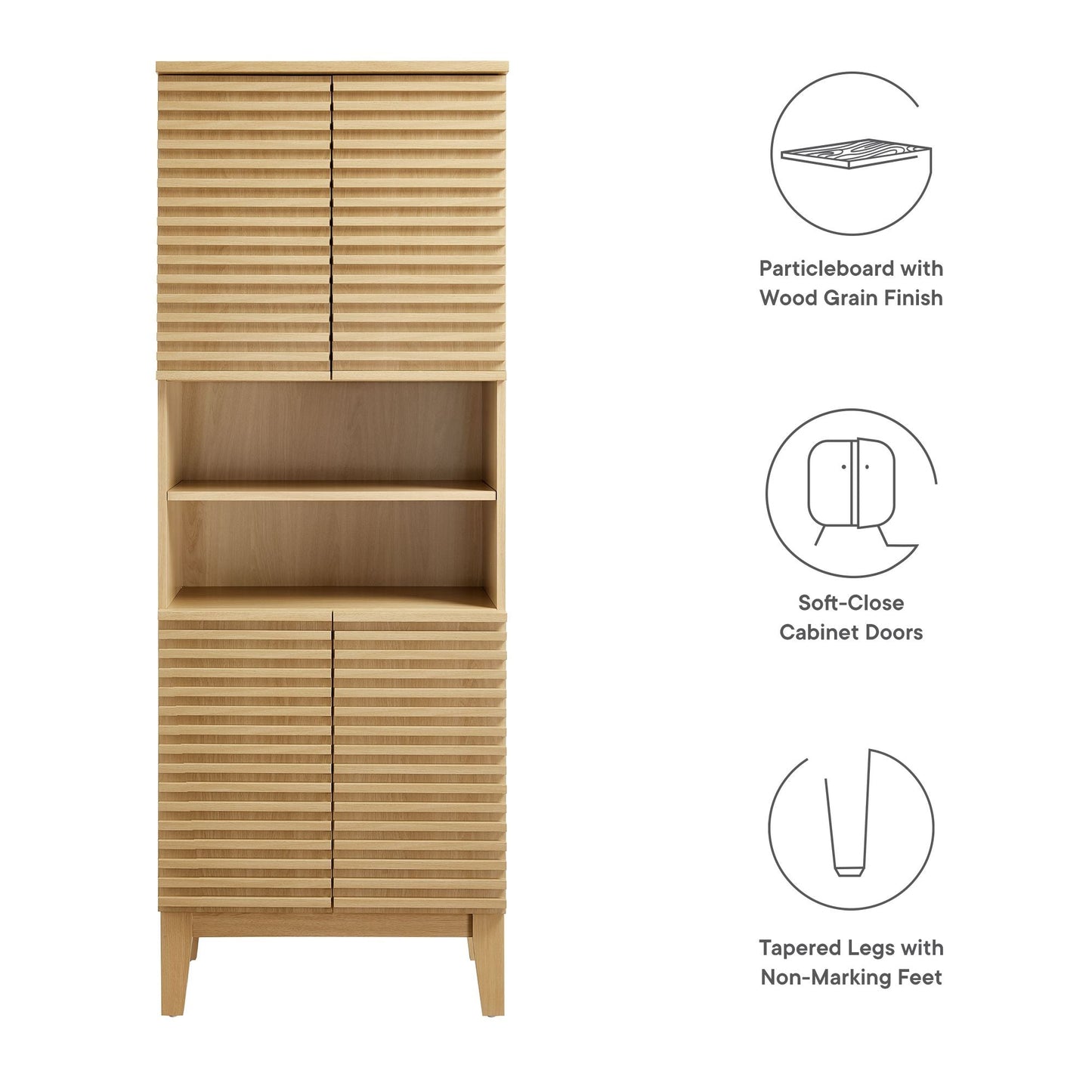 Modway furniture Render Tall Bathroom Storage Cabinet - EEI-6852-OAK