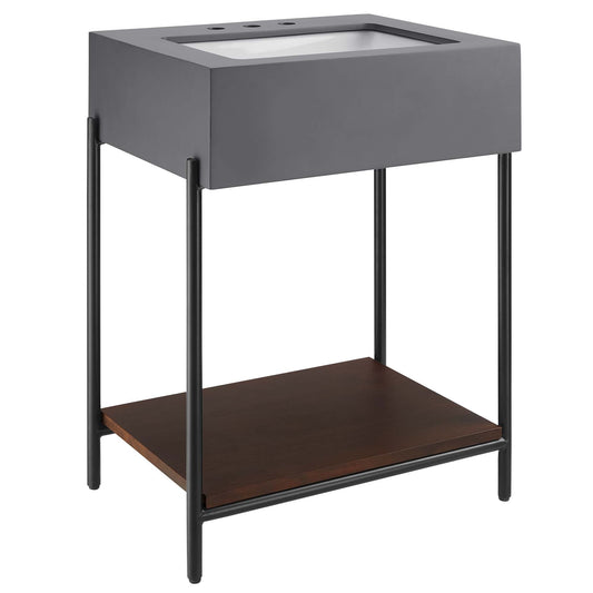Modway furniture Etch 24" Bathroom Vanity with Sink - EEI-6861-BLK-WHI