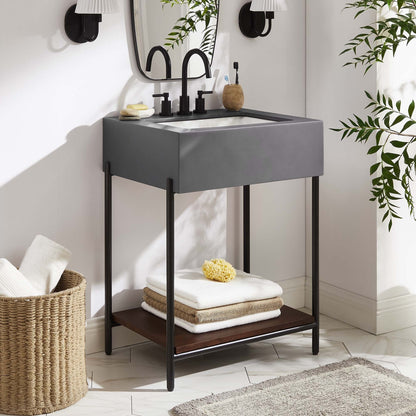 Modway furniture Etch 24" Bathroom Vanity with Sink - EEI-6861-BLK-WHI