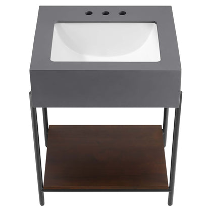 Modway furniture Etch 24" Bathroom Vanity with Sink - EEI-6861-BLK-WHI
