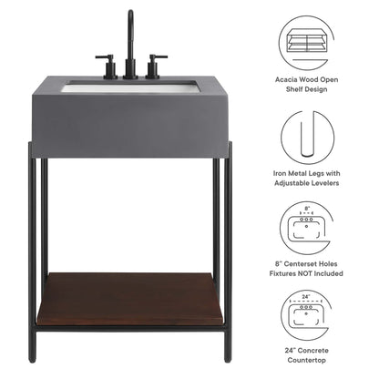Modway furniture Etch 24" Bathroom Vanity with Sink - EEI-6861-BLK-WHI