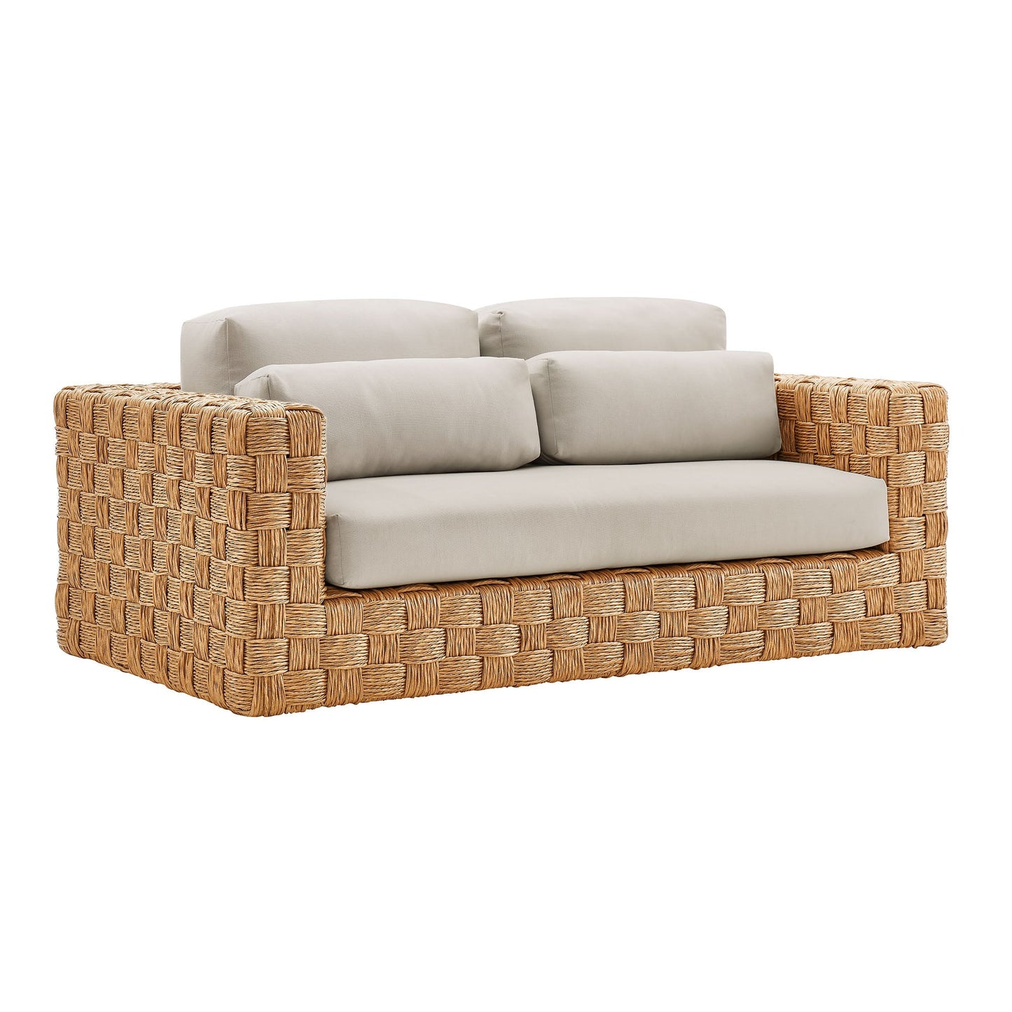 Modway Furniture Thames  4-Piece Outdoor Patio Wicker Rattan Furniture Set - EEI-7135-NAT-LGR
