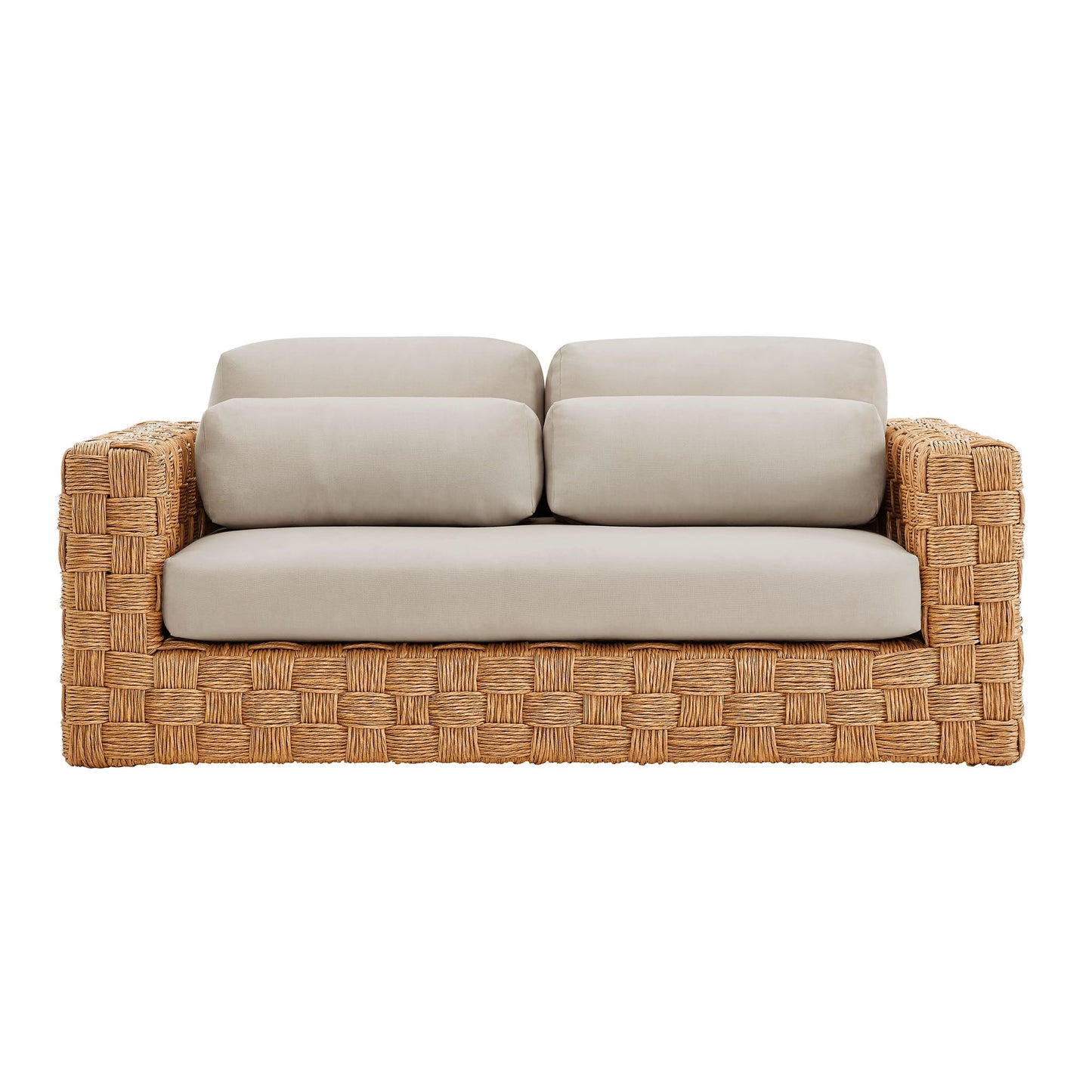 Modway Furniture Thames  4-Piece Outdoor Patio Wicker Rattan Furniture Set - EEI-7135-NAT-LGR