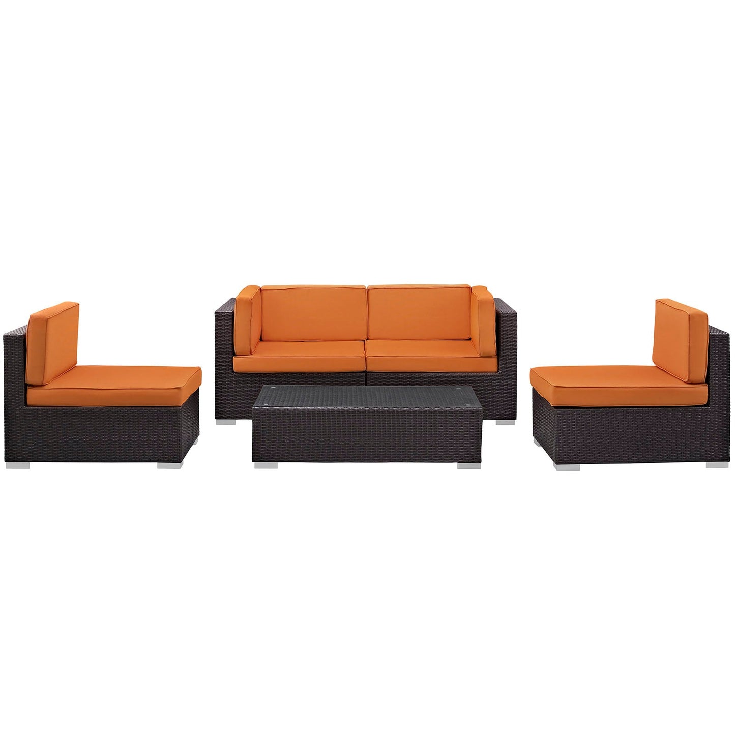 Modway Furniture Camfora 5 Piece Outdoor Patio Sectional Set by Modway - EEI-694-EXP-ORA-SET