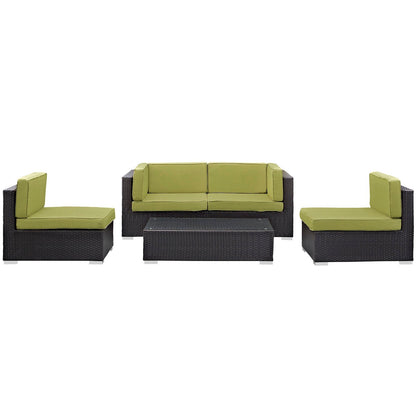 Modway Furniture Camfora 5 Piece Outdoor Patio Sectional Set by Modway - EEI-694-EXP-ORA-SET