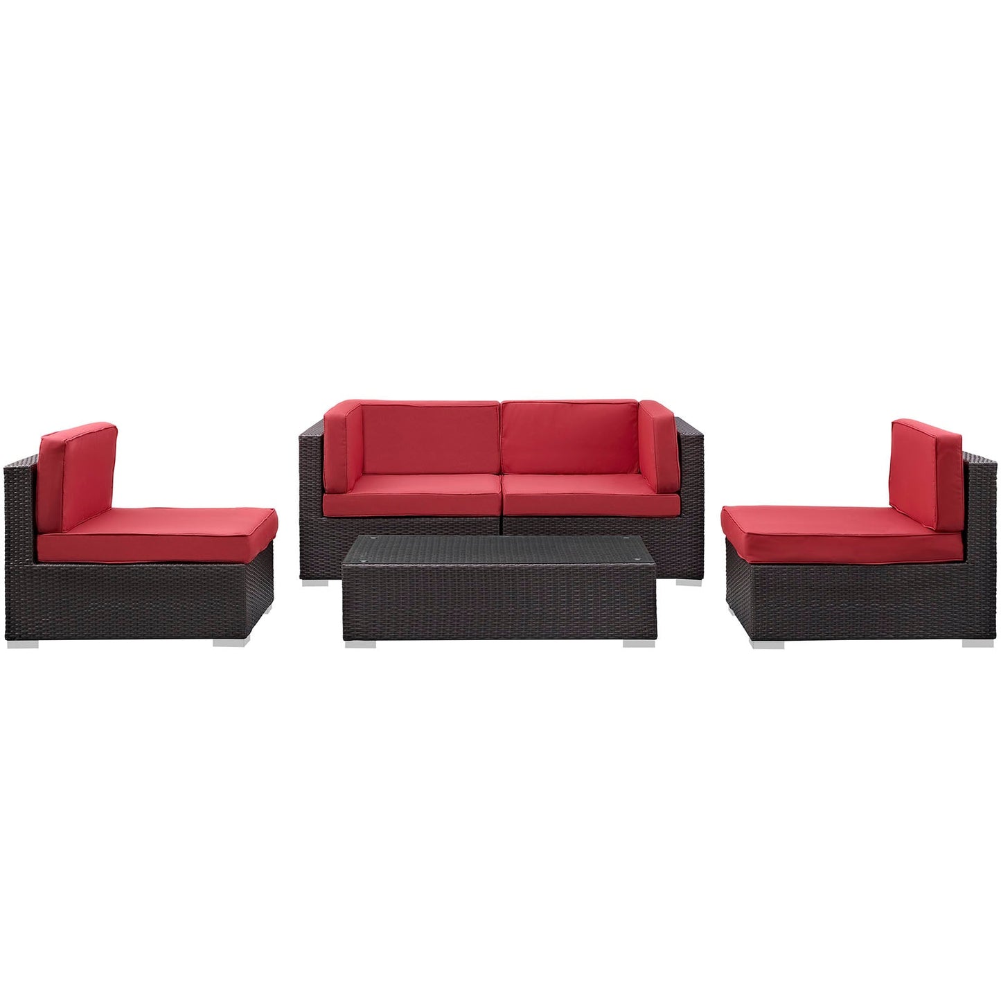 Modway Furniture Camfora 5 Piece Outdoor Patio Sectional Set by Modway - EEI-694-EXP-ORA-SET