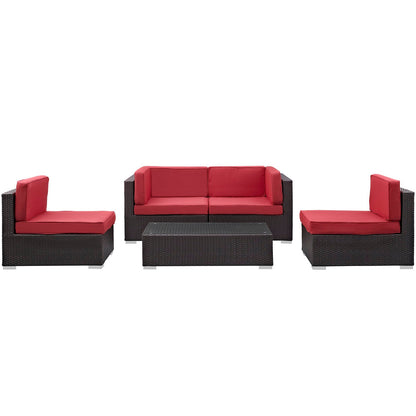 Modway Furniture Camfora 5 Piece Outdoor Patio Sectional Set by Modway - EEI-694-EXP-ORA-SET