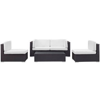 Modway Furniture Camfora 5 Piece Outdoor Patio Sectional Set by Modway - EEI-694-EXP-ORA-SET