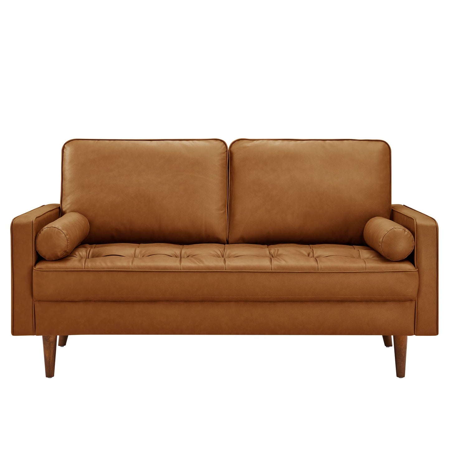 Modway Furniture Valour Tufted Vegan Leather Loveseat - Modern Comfort, Chic Design, Perfect for Any Living Space - EEI-6972-BRN