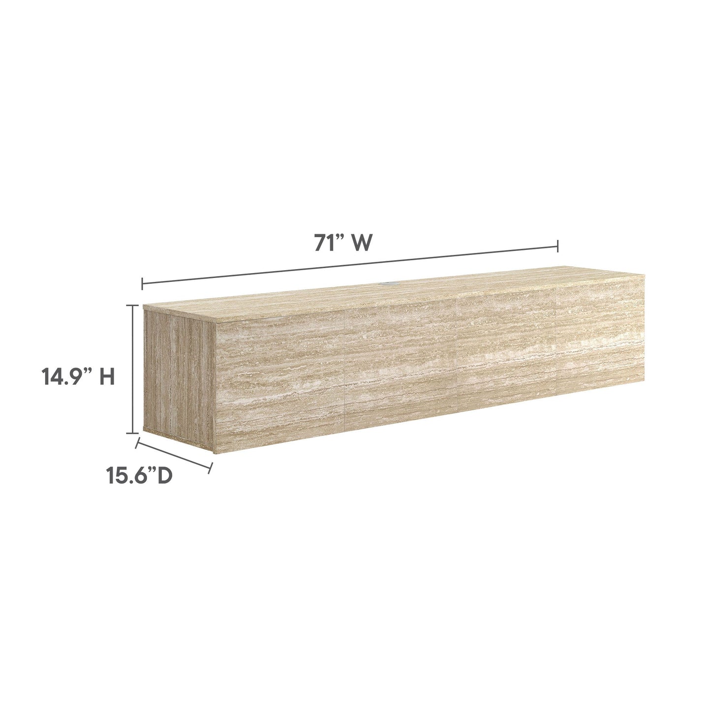 Modway furniture Terra 71" Wall-Mounted TV Stand - EEI-7006-TRA