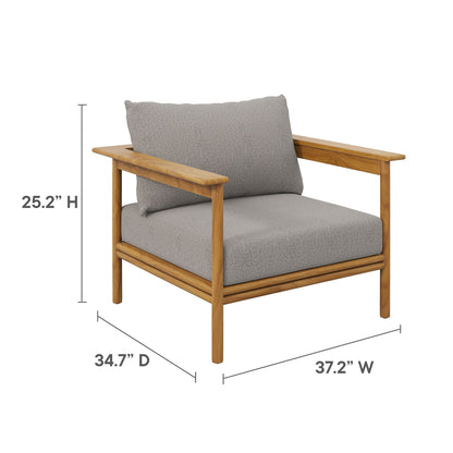 Modway Furniture Wren 6-Piece Outdoor Patio Teak Wood Furniture Set - EEI-7069-NAT-SAI