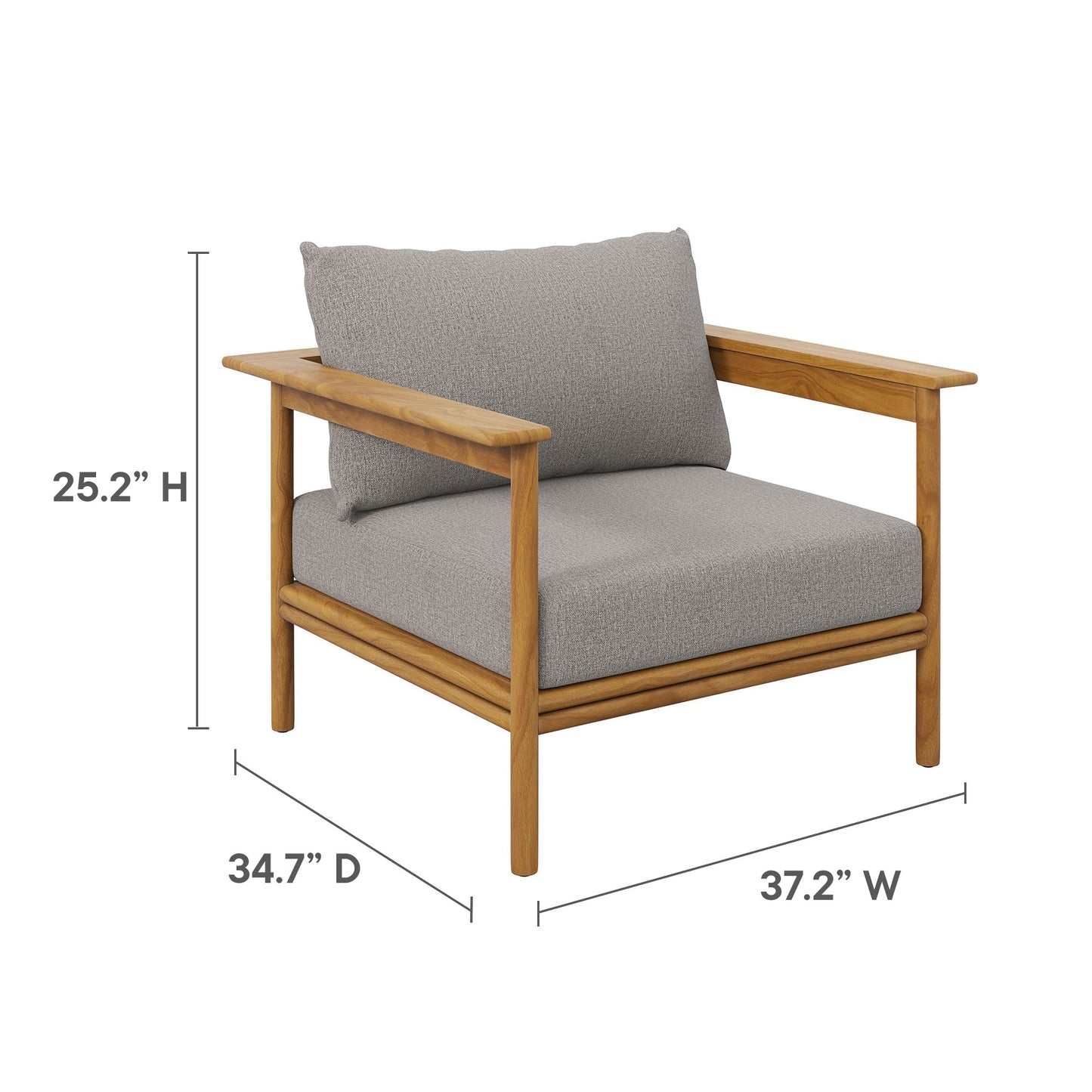 Modway Furniture Wren 4-Piece Outdoor Patio Teak Wood Furniture Set - EEI-7065-NAT-SAI