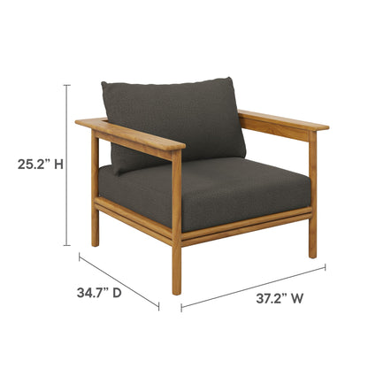 Modway Furniture Wren 6-Piece Outdoor Patio Teak Wood Furniture Set - EEI-7069-NAT-SAI