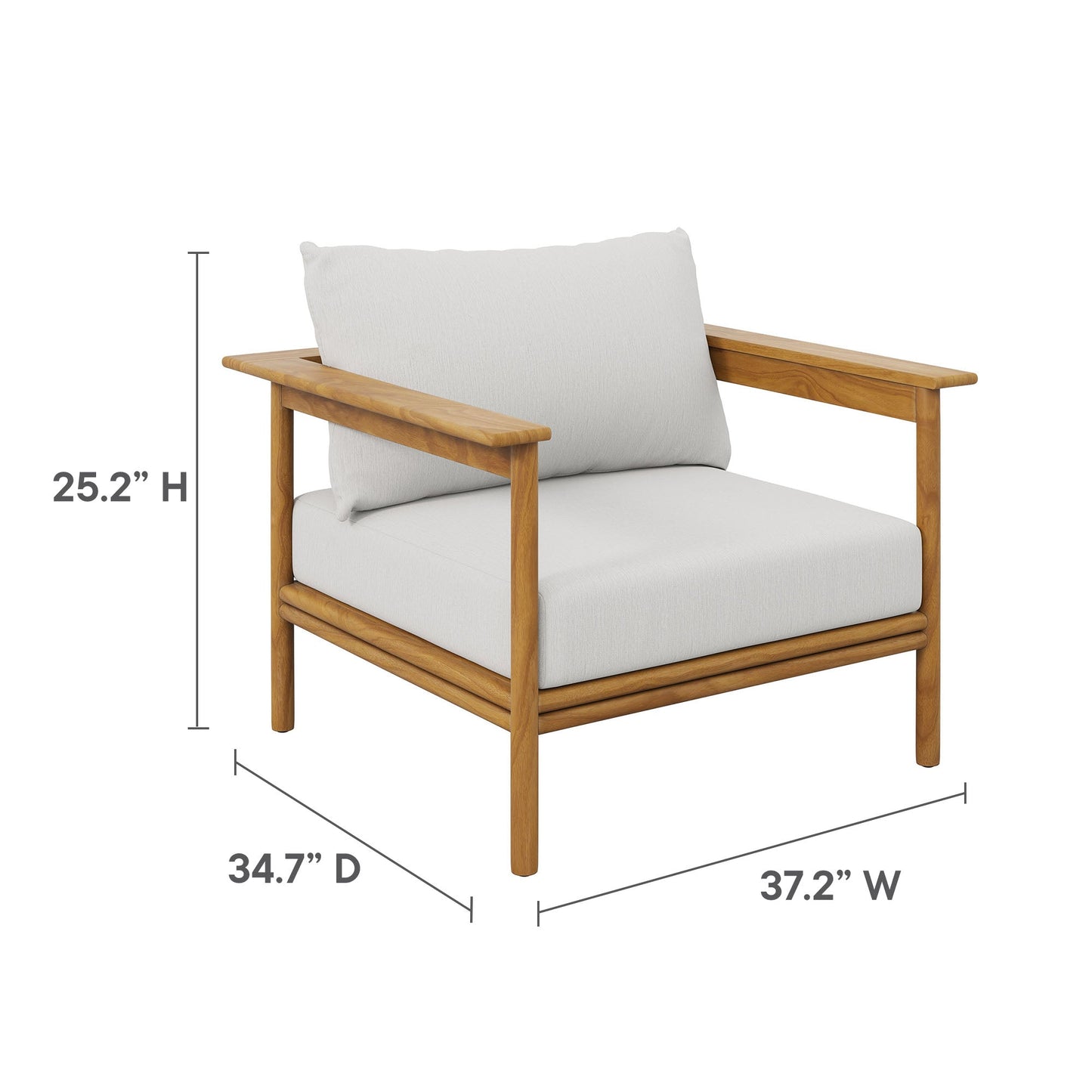 Modway Furniture Wren 6-Piece Outdoor Patio Teak Wood Furniture Set - EEI-7069-NAT-SAI