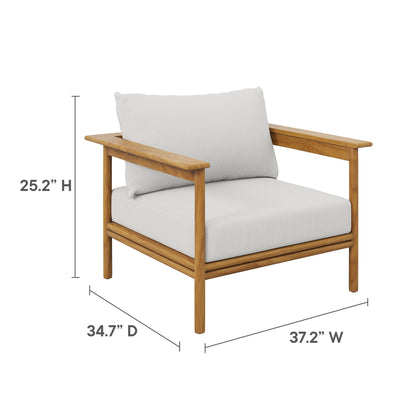 Modway Furniture Wren 6-Piece Outdoor Patio Teak Wood Furniture Set - EEI-7069-NAT-SAI