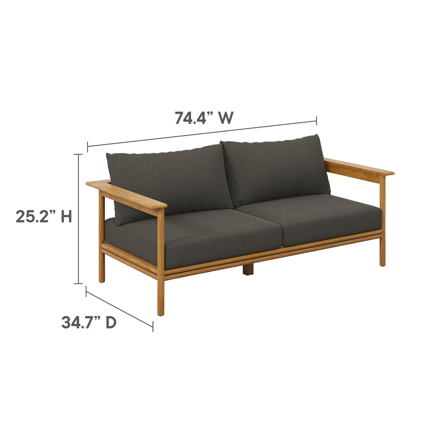 Modway Furniture Wren 6-Piece Outdoor Patio Teak Wood Furniture Set - EEI-7069-NAT-SAI