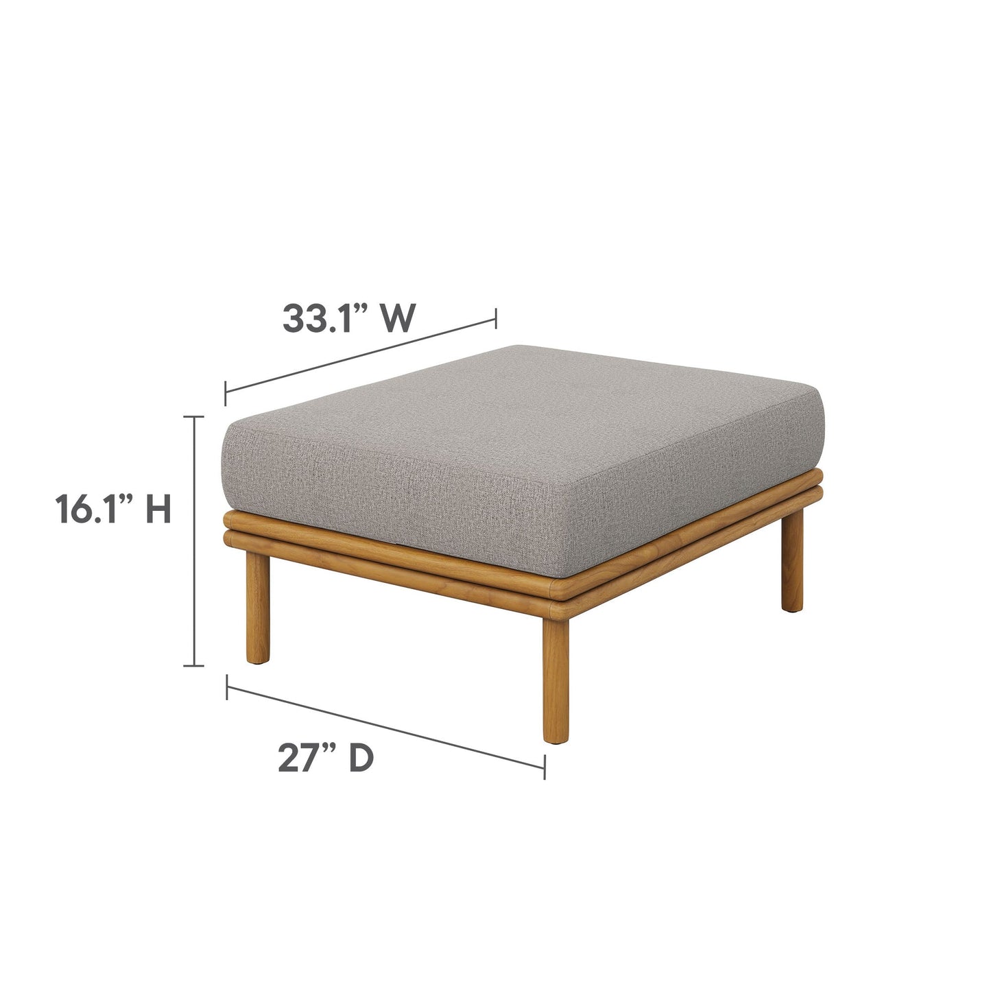 Modway Furniture Wren 6-Piece Outdoor Patio Teak Wood Furniture Set - EEI-7069-NAT-SAI