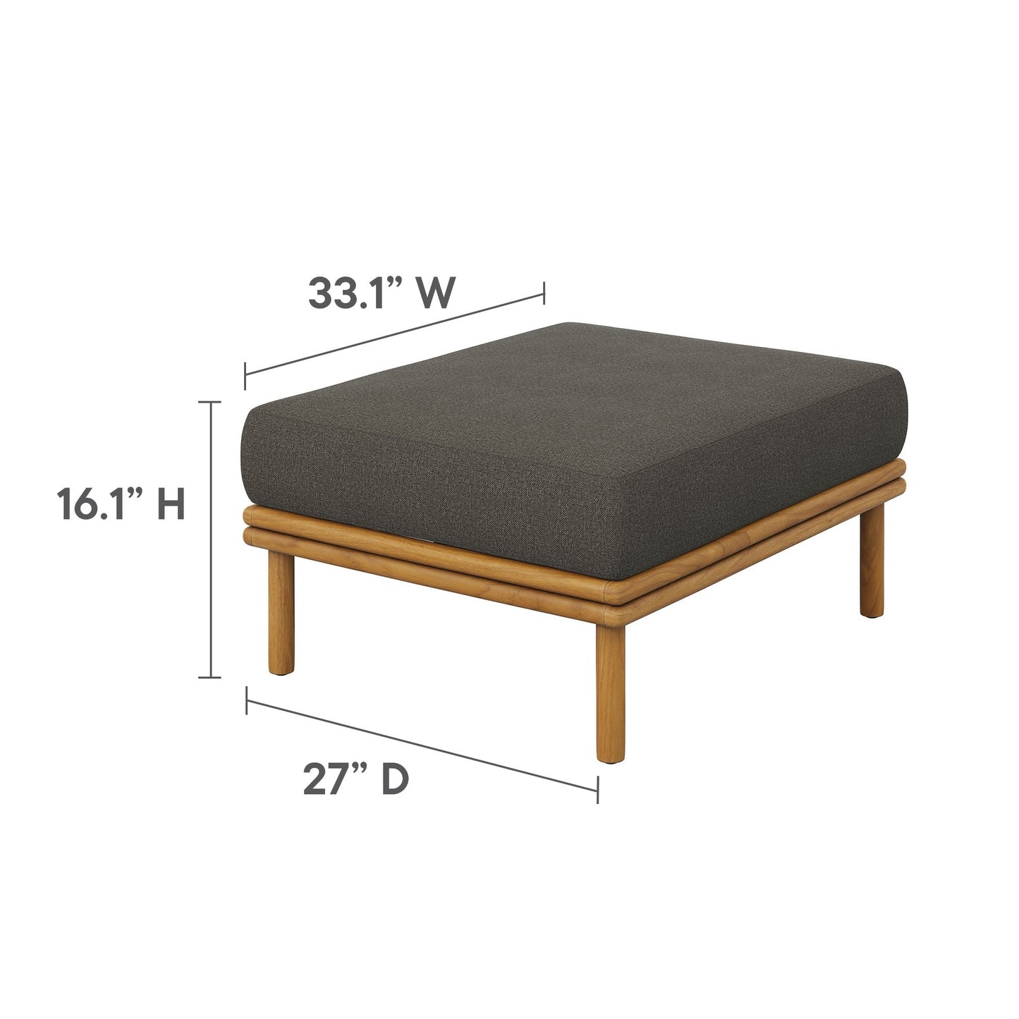 Modway Furniture Wren 6-Piece Outdoor Patio Teak Wood Furniture Set - EEI-7069-NAT-SAI