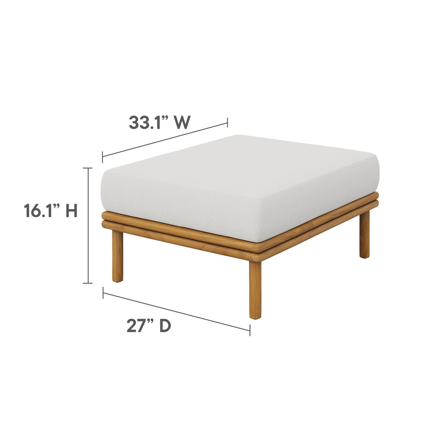 Modway Furniture Wren 6-Piece Outdoor Patio Teak Wood Furniture Set - EEI-7069-NAT-SAI