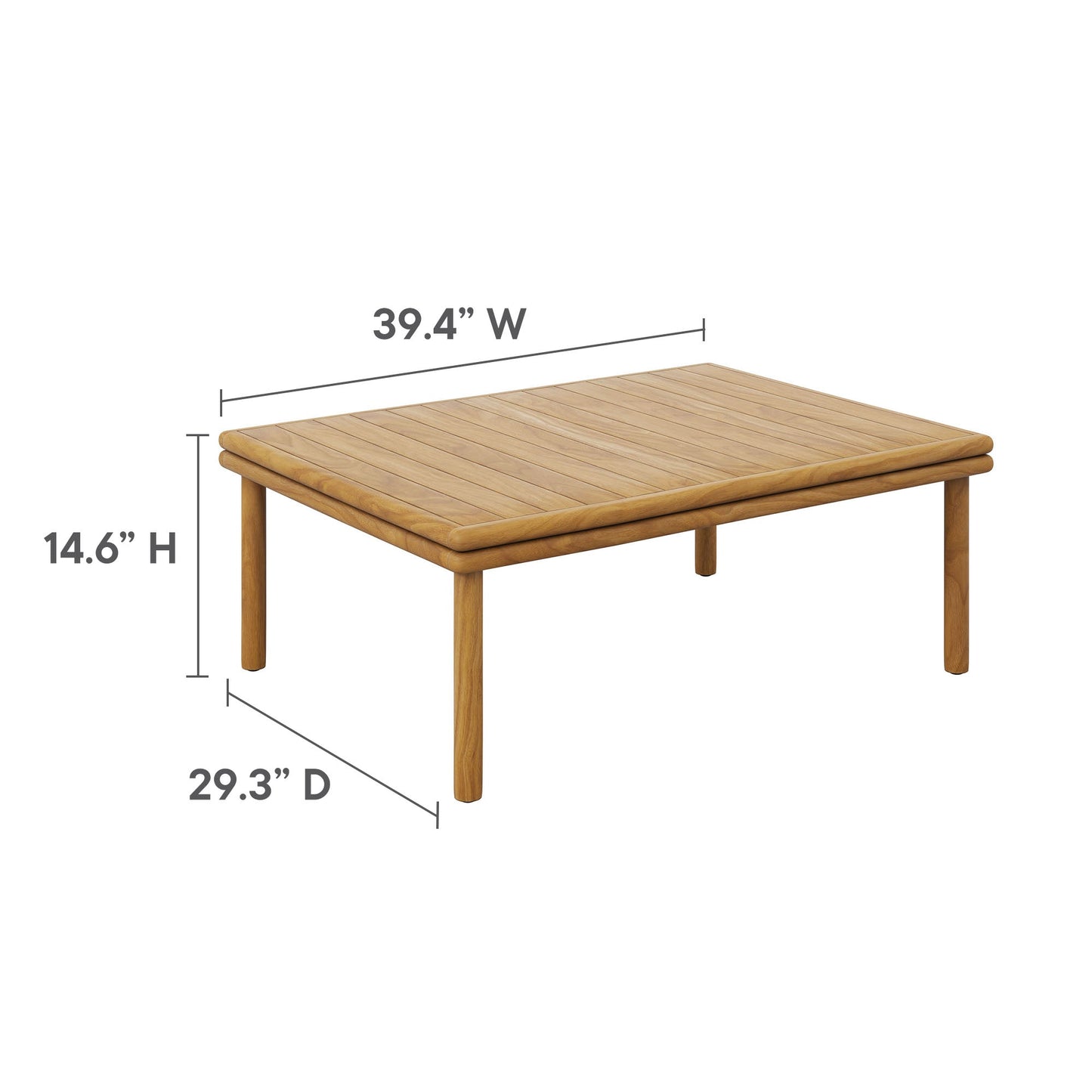 Modway Furniture Wren 6-Piece Outdoor Patio Teak Wood Furniture Set - EEI-7069-NAT-SAI