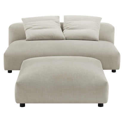 Modway Furniture Solace Modular Upholstered Armless Loveseat and Ottoman Set for Modern Comfort and Style - EEI-7031-SAL