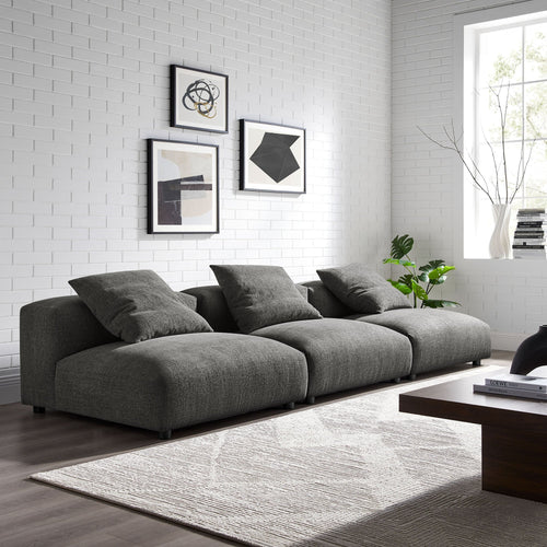 Modway Furniture Solace 3-Piece Modular Upholstered Fabric Sofa - EEI-7035-CHA